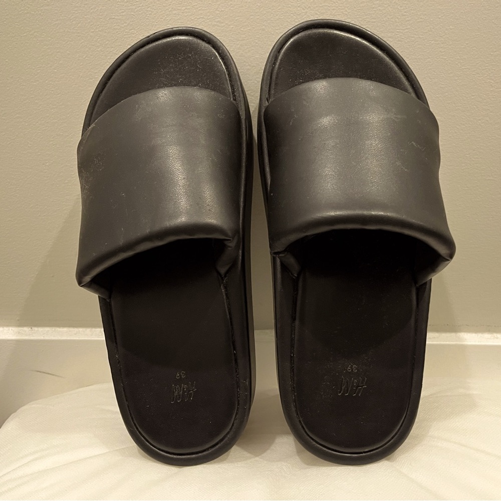 Black platform sandals